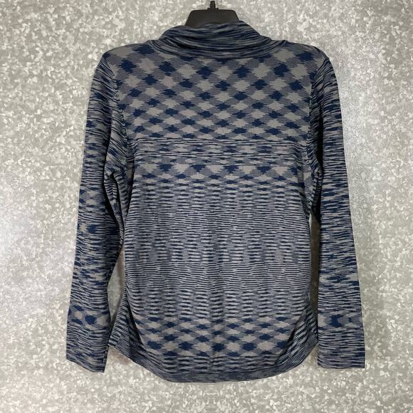 Notations Women's Blue & Gray Ikat Boho Cowl Neck Sweater - Size XL - Lagenlook - Picture 8 of 8